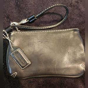 COACH Black Leather Wristlet